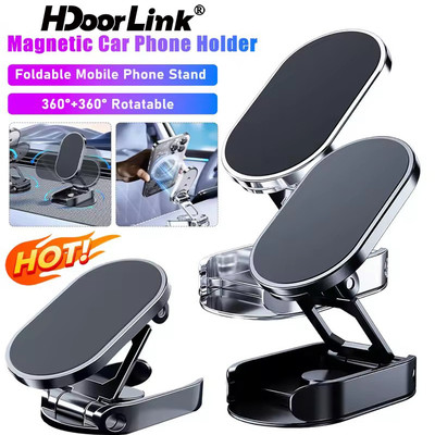 Giá đỡ điện thoại ô tô từ tính HdoorLink 720° Giá đỡ định vị ô tô có thể gập lại có thể xoay được Hỗ trợ GPS cho bảng điều khiển ô tô