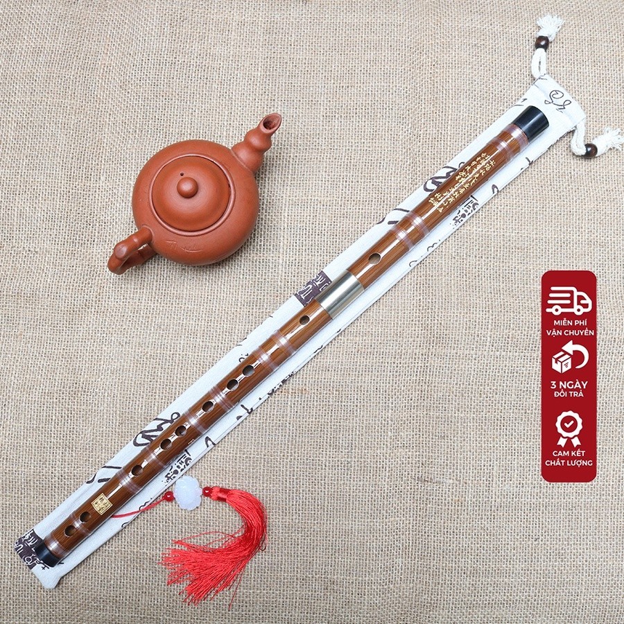 Sáo Dizi Chuyên Nghiệp Khớp Kép Cao Cấp, Hàng Tuyển Hãng MuTong 810, hai đầu bọc sừng - Sáo Trúc Tha