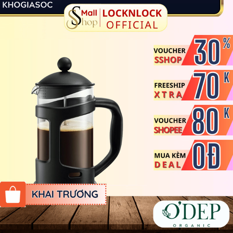 Bình pha trà cafe 800ml LocknLock French Press Chính hãng LLG018 - SSHOP SHL