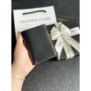 [Full Box Quà Tặng] Ví Nam Khắc Tên Theo Yêu Cầu Da Bò May Thủ Công Tặng Hộp Nơ Túi Thiệp Làm Quà