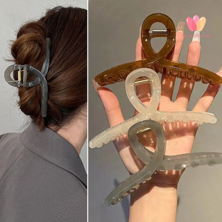 Glamorluxe-claw Kẹp Kích Thước Lớn Thanh Lịch Tính Khí Nửa Trong Suốt Chống Trơn Trượt Kiểu Tóc Trang Trí Mũ Je