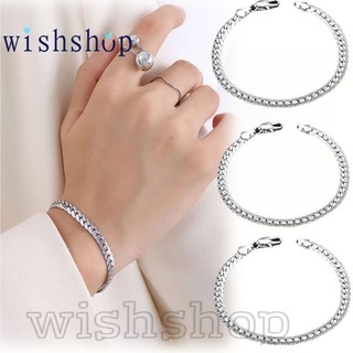 Móc treo tôm hùm bên phẳng - Quà tặng phụ kiện trang sức - Dây chuyền tay nam 6mm 18 / 20cm - Thời trang, Cổ điển, Cổ điển - Vòng tay màu bạc
