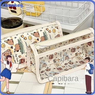 Bút chì CHOOKEY, Túi đựng bút dung lượng lớn ngoại hình cao, Túi đựng văn phòng phẩm trong suốt Capybara dễ thương Đồ dùng học tập văn phòng