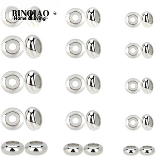 Conopery Set 30 Nút Chặn Vòng Tay / Dây Chuyền / Vòng Cổ 30 Hạt Bằng Cao Su Phối Inox Phong Cách Châu Âu