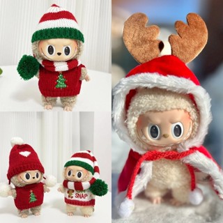Trang Phục Giáng Sinh Cho Labubububutu Búp Bê Ông Già Noel Trang Phục 17cm Búp Bê Quần Áo Năm Mới Áo Len Đỏ Trang Phục Sang Trọng Đồ Chơi