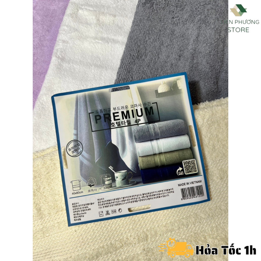 Combo 4 Khăn Tắm Hàn Quốc