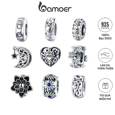 Hạt charm BAMOER SCC1938 bạc 925 kiểu dáng đa dạng tuỳ chọn làm đồ trang sức thủ công cho nữ