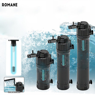 Romane Hệ thống lọc bể cá khử trùng tia cực tím sản xuất oxy ba trong một máy bơm nước bể cá im lặng có bộ lọc