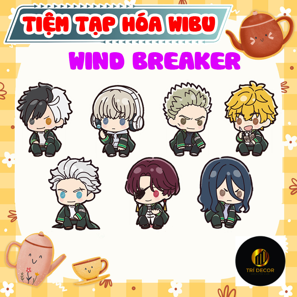 Set Charm Anime Wind Breaker Trang Trí ốp lưng điện thoại iPhone phụ kiện trang trí 2cm Combo 10 20 