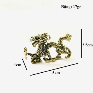 Móc Khóa Tượng Đồng Con Rồng, trưng trên bàn, làm quà tặng lưu niệm -TMT Collection - SP005218