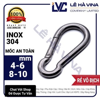 Móc Khóa An Toàn Carabiner INOX 304 Cao Cấp 4mm 6mm 8mm 10mm - LÊ HÀ VINA