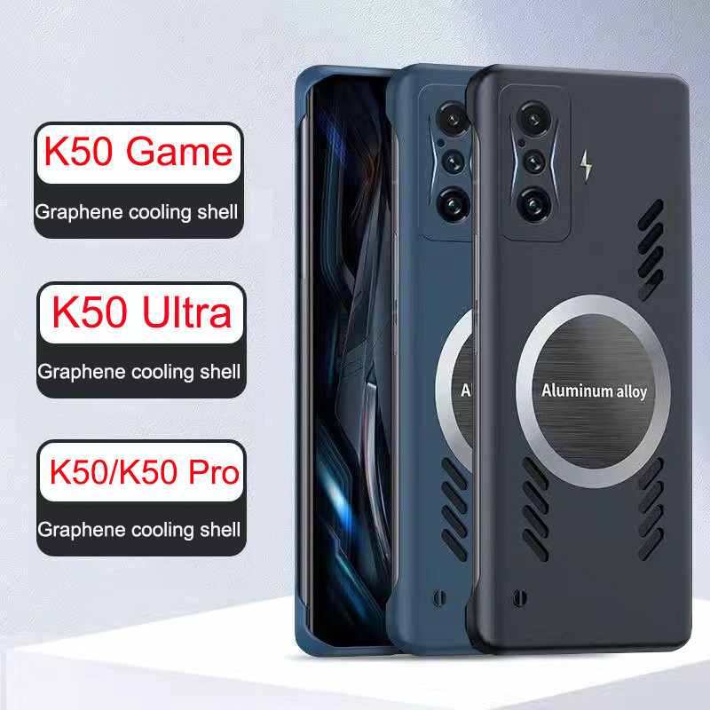 Dành Cho Xiaomi Redmi K50 Pro K50 Ultra K50 Game POCO F4 GT Graphene Làm Mát Siêu Mỏng Từ Tính Không Khung Tản Nhiệt PC Vỏ Điện Thoại