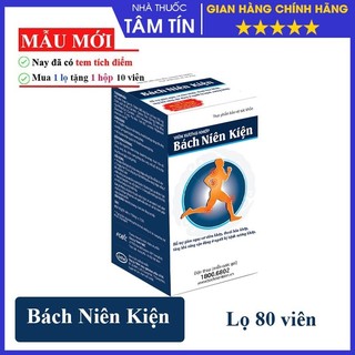 [ Chính hãng mua 1 tặng 1]  Bách Niên Kiện lọ 80 viên - Hỗ trợ giảm nguy cơ viêm khớp, thoái hóa khớp