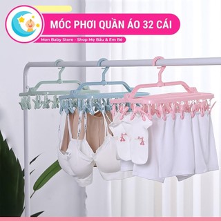 Móc phơi đồ 32 cái - Móc phơi quần áo cho bé yêu