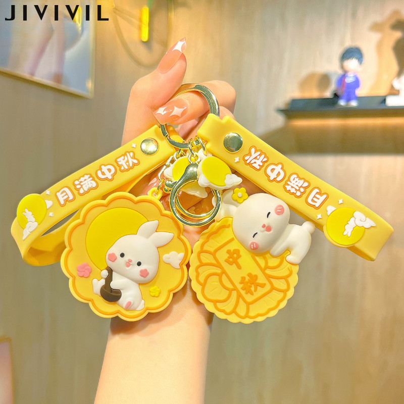 Jivil Móc Khóa Hoạt Hình Dễ Thương Trung Thu Lễ Hội Ngọc Hare Mặt Dây Chuyền Quà Tặng Bánh Trung Thu