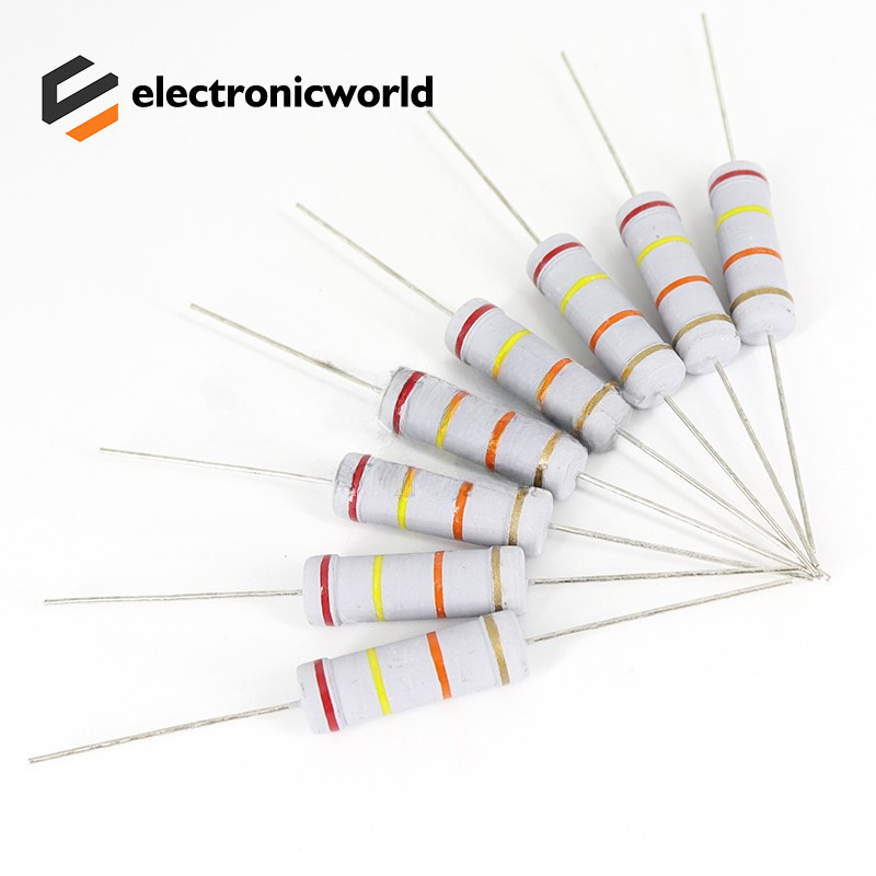 20 Chiếc 1W 2W 3W 5W Điện Trở Phim Carbon 5% 180K 200K 220K 240K 270K 300K 330K 360K OHM