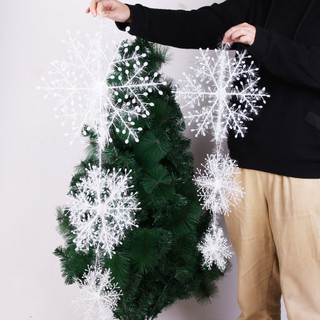 Giáng Sinh Trắng Bông Tuyết Đồ Trang Trí Nhân Tạo Xmas Cây Vòng Hoa Treo Trang Trí Tiệc