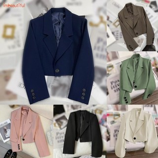 Áo Blazer Dài Tay Áo Blazer Ngắn Xuân Thu Áo Blazer Thời Trang Dạo Phố Hàn Quốc