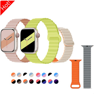 Dây đeo silicon Vòng từ tính Tương thích cho Apple watch Series 9 8 7 6 5 4 3 se 38mm 40mm 42mm 44mm 41mm 45mm Ultra 2 49mm