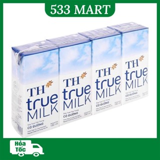 [LỐC 4 HỘP] Sữa Tươi TH True Milk nguyên chất/ ít đường/ có đường 180ml