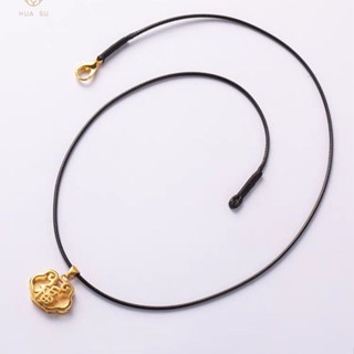 Vòng Cổ Dây Mặt Dây Treo Dây Sáp Da Dây Trang Sức Dệt Tay Chắc Chắn Đen Xương Đòn Áo Len Dây Xích Vòng Cổ Dây