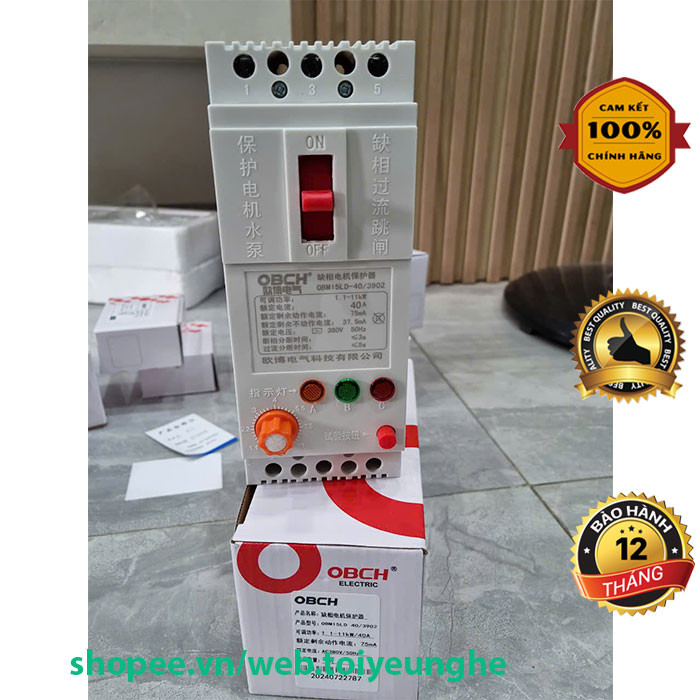 CB chống mất pha MCB chống mất pha, chống quá tải OBCH điều chỉnh 1.1-11kW