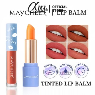  SACE MAYCHEER LADY Velvet Matte Lip Gloss Pigment Matte Lipstick Smooth Lip Makeup Cosmecis + Son Môi Đổi Màu Trong Suốt, Dưỡng Ẩm An