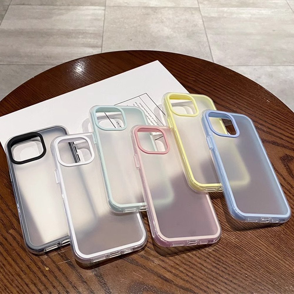 Dành Cho IPhone 16 Pro Max IPhone Ốp Lưng Cứng Mờ Ốp Lưng Macaroon Hàn Quốc Đơn Giản IPhone 14 Pro M
