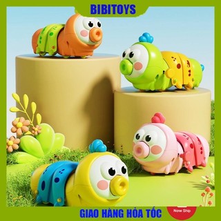 Đồ chơi con sâu bướm chạy cót size lớn, miệng thu vào ngộ nghĩnh, đồ chơi tăng cường vận động tinh cho bé, nhựa ABS
