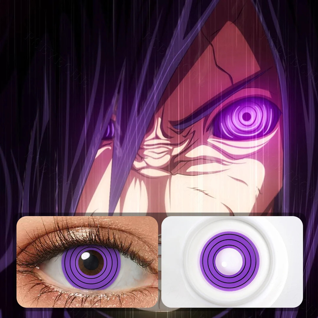 Được phân loại 1 cặp Rinnegan Cosplay Màu Kính áp tròng Halloween Tím Sharingan Danh bạ