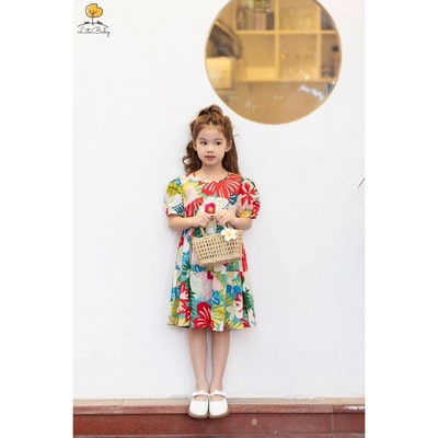 Đầm thô cotton mềm LITIBABY cho bé từ 19-40kg