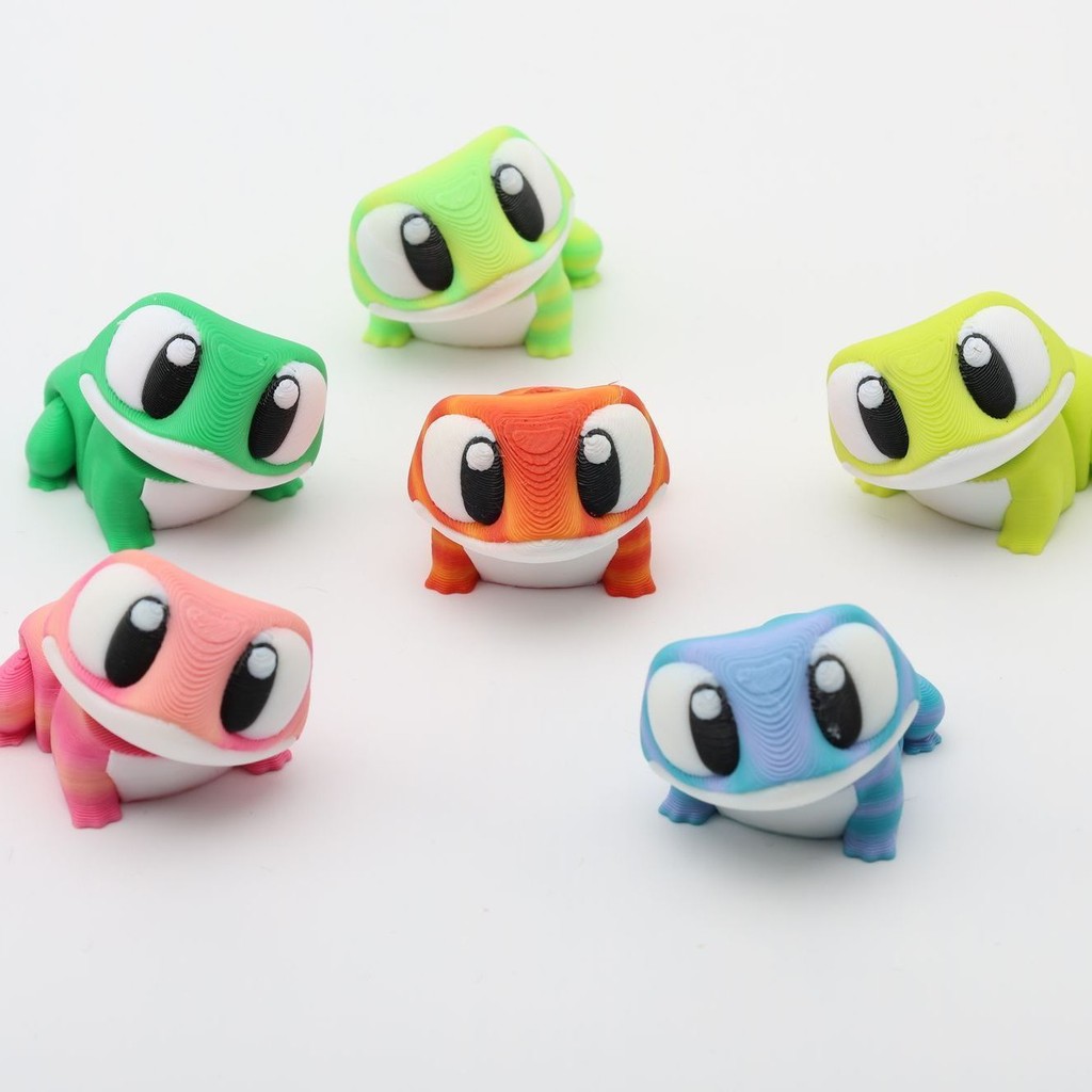Preferred#Cute New Gecko Frog Design3d Printed Small Animal Figurine Model Hanging Frog Creative Pra