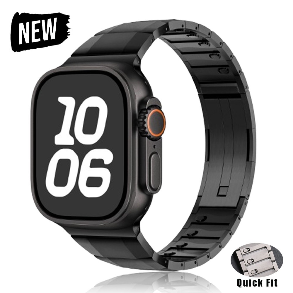 Dây đeo kim loại màu titan cho iwatch Ultra 2 49mm 10 46mm 45 44 Dây thép không gỉ cho vòng đeo tay 