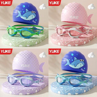 Bộ Kính Bơi Mũ Bơi Trẻ Em Cao Cấp YUKE Chống Tia UV, Chống Mờ, Họa Tiết Cá Mập Và Cá Đuôi Tiên Cho Bé