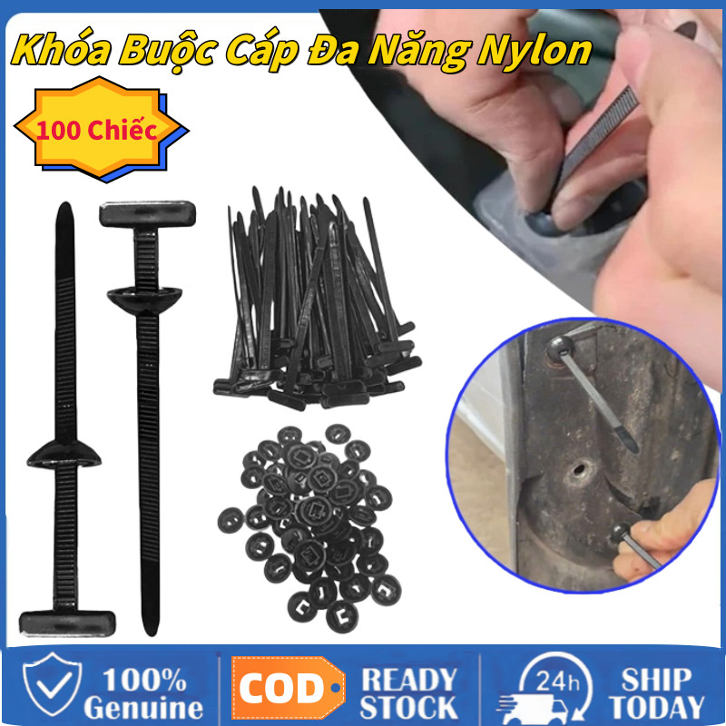[COD] 20 / 50 / 100 Chiếc Khóa Buộc Cáp Đa Năng Nylon, Dây Buộc Cáp Đa Năng Khóa Nylon Để Buộc Lỗ Gi