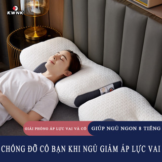 Gối bông mềm mại KWNK Chống Đau Mỏi Vai Gáy Mềm Mại Êm Ái, Gối Spa Cao Su Non