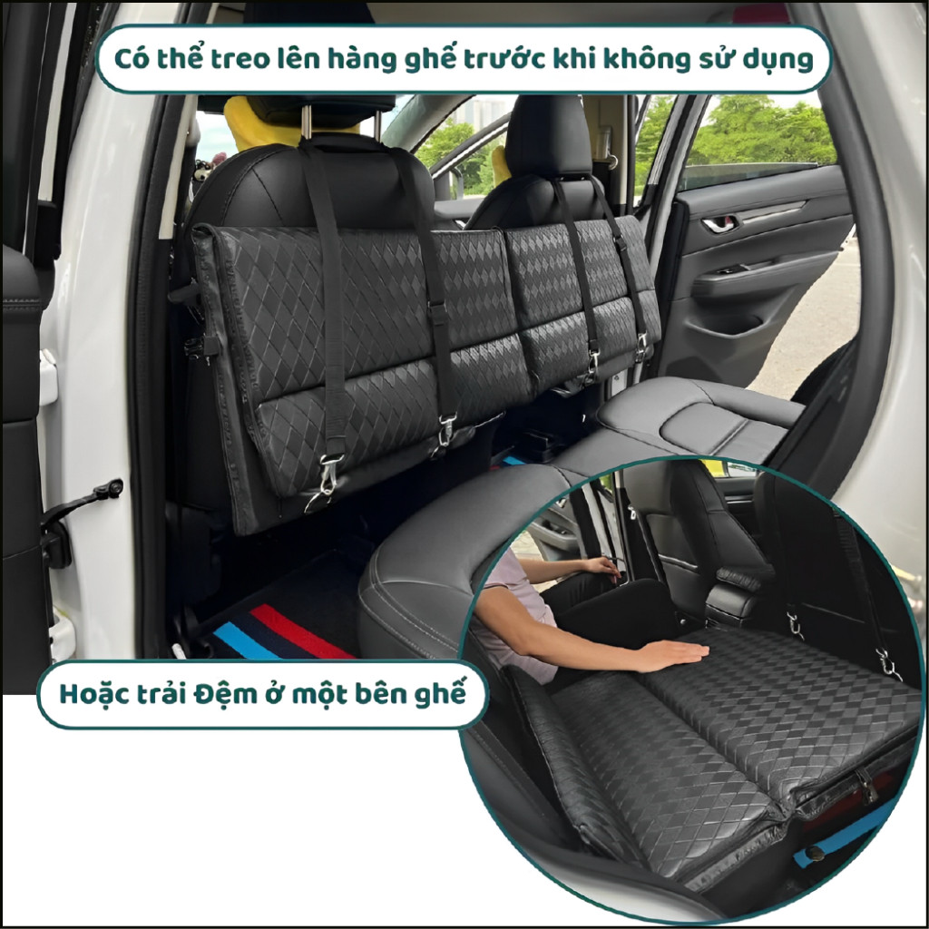 Đệm ô tô dạng treo,đệm giường ô tô, đệm ghế sau ô tô,  giường du lịch lắp trên ô tô, xe hơi cao cấp 