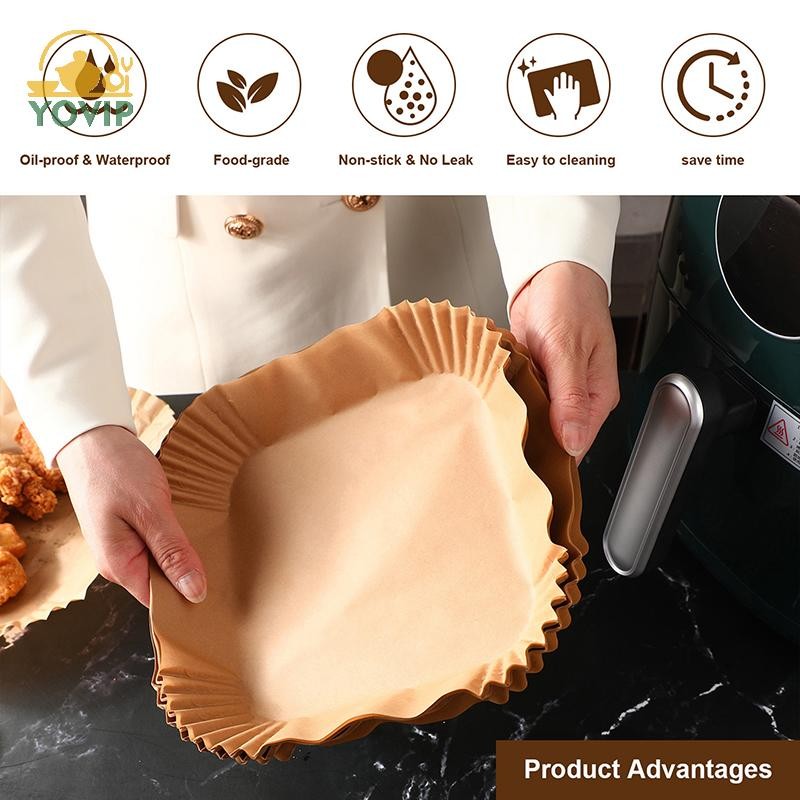 YOVIP Air Fryer Paper Vuông Dùng Một Lần Air Fryer Baking Paper Giấy Chống Dính Cho Nồi Chiên Sâu Kh