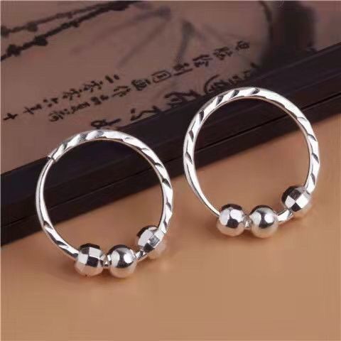 Bông tai bạc S999 Hồng Kông dành cho nữ, fashionab ❈ S999