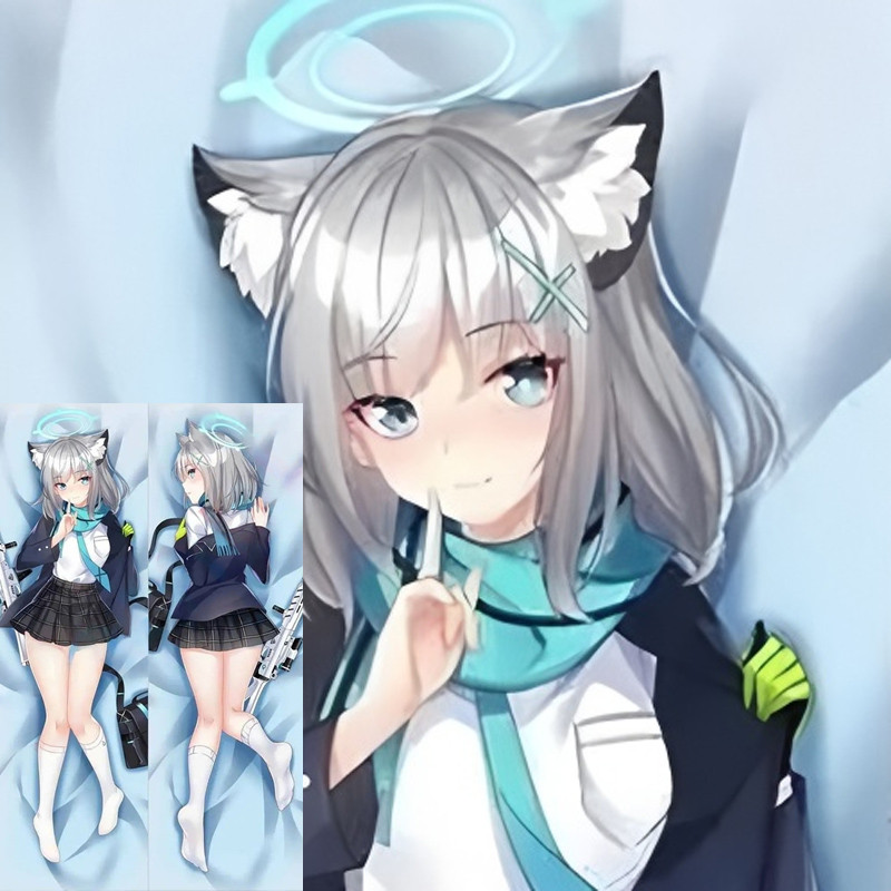 Anime Xanh Lưu Trữ Sunaōkami Shiroko Dakimakura Waifu Vỏ Gối 2 Mặt In Trang Trí Gối Hing Đệm Quà Tặn