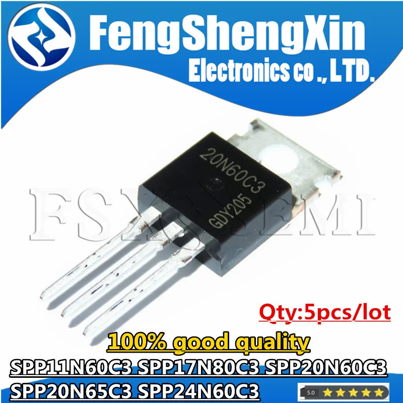 5 Miếng SPP20N60C3 20N60C3 TO-220 SPP20N60 SPP17N80C3 17N80C3 SPP24N60C3 24N60C3 SPP11N60C3 SPP11N60