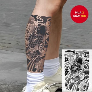 Hình xăm tạm thời Koi Wave không thấm nước Nhãn dán lâu trôi không phản quang Cánh tay và Chân