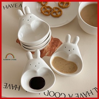Đĩa Đựng Gia Vị Bằng Gốm Sứ Hình Bé Thỏ Đáng Yêu Trang Trí Nhà Bếp (RAINBOW STORE_Quà Tặng Phụ Kiện)