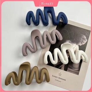 Kẹp tóc sóng lớn mờ dành cho nữ Kẹp tóc cá mập màu trơn Phụ kiện tóc thời trang