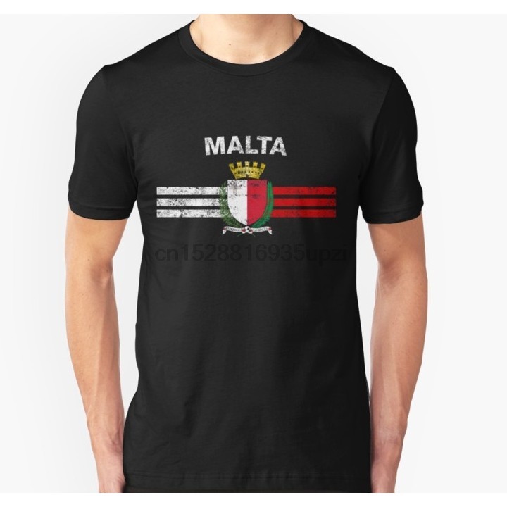 Nam Tay Ngắn Áo Sơ Mi Cờ Malta Quốc Huy Malta Cờ Áo Sơ Mi Áo nam Áo Thun