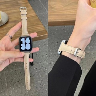 [Sẵn Sàng] Dây Da Mỏng Cho Apple Watch Band 40mm 41mm 44mm 42mm 38mm 49mm 44 mm Vòng Tay Cho iwatch 10 8 45mm Dây Ultra 9 7 se 3 4 6