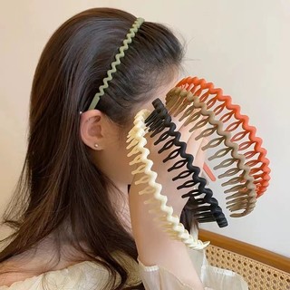 Băng đô chống trượt màu kẹo Hàn Quốc có tính khí răng Băng đô tóc cá tính dành cho nữ