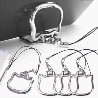 2 Chiếc Giá Đỡ Điện Thoại Di Động Dây 2 Trong 1 - Có Dây Chống Mất - Đế Điện Thoại Hình Mèo Mini - Giá Đỡ Điện Thoại Nhẫn Kim Loại Để Bàn - 90°Có thể điều chỉnh, di động, đa năng