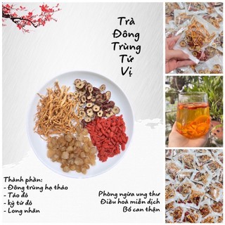 Trà Đông Trùng Tứ Vị (Hộp 30 gói) Phòng ngừa ung thư, điều hoà hệ miễn dịch, bổ can thận