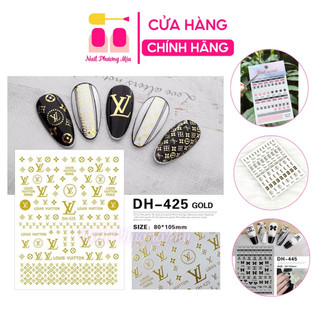 Sticker nail dán móng thương hiệu siêu đẹp, sticker lấp lánh logo nail hot trend 2024 nhiều mẫu gắn móng-nail phương miu